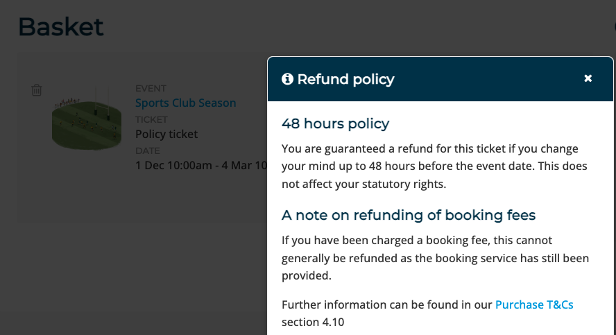 Refund Policy Settings